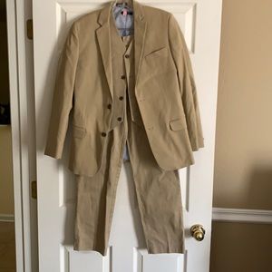 Young teenager 3 piece khaki suit